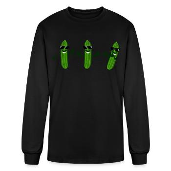 Cucumbers With Sunglasses Cucumber - Men's Long Sleeve T-Shirt - black - Front