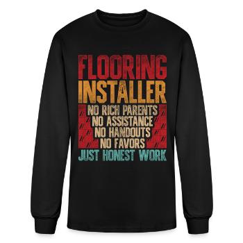 Floor Installer Tile Installer Flooring - Men's Long Sleeve T-Shirt - black - Front