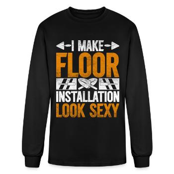 Floor Installer Tile Installer Flooring - Men's Long Sleeve T-Shirt - black - Front