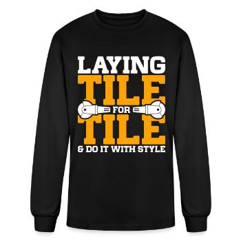 Floor Installer Tile Installer Flooring - Men's Long Sleeve T-Shirt - black - Front