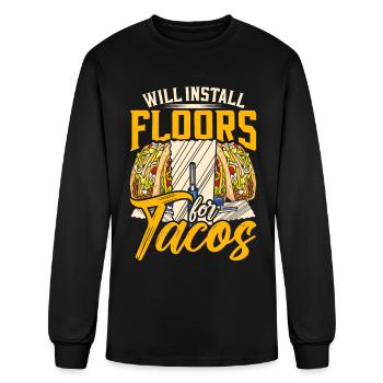 Floor Installer Tacos Tile Installer - Men's Long Sleeve T-Shirt - black - Front