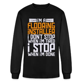 Floor Installer Tile Installer Flooring - Men's Long Sleeve T-Shirt - black - Front