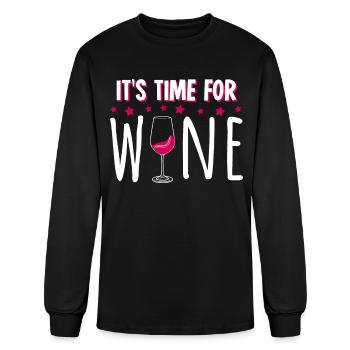 Vino Wine Wine Drinker - Men's Long Sleeve T-Shirt - black - Front