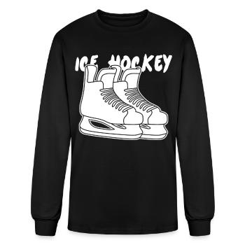 Ice Hockey Skates - Men's Long Sleeve T-Shirt - black - Front