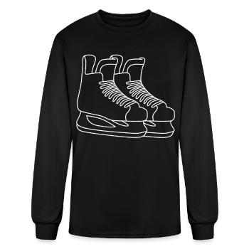 Ice Hockey Skates for Ice Hockey Player - Men's Long Sleeve T-Shirt - black - Front
