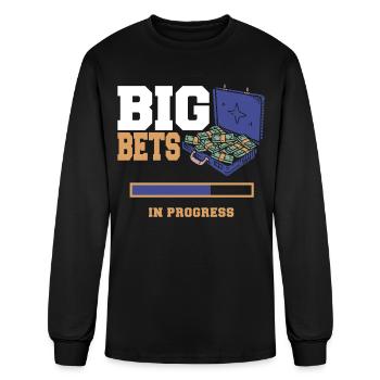 Big Bets In Progress Sports Betting Parlay Picks - Men's Long Sleeve T-Shirt - black - Front
