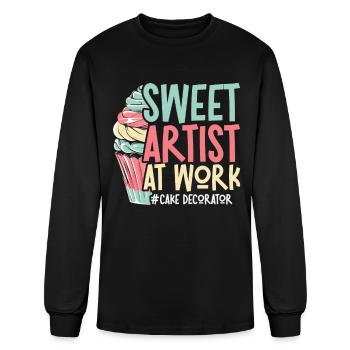 Cake Artist Sweet Artist At Work - Men's Long Sleeve T-Shirt - black - Front