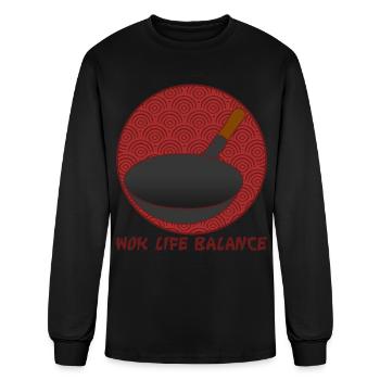 Wok Joke Pan - Men's Long Sleeve T-Shirt - black - Front