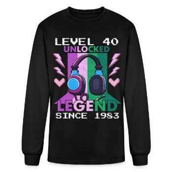 Level 40 Unlocked Gamer 40 Years 40 Birthday - Men's Long Sleeve T-Shirt - black - Front