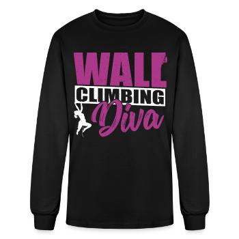 Wall Climbing Diva Indoor Rock Wall Climber - Men's Long Sleeve T-Shirt - black - Front