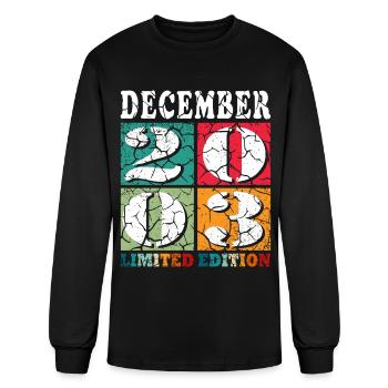 December 2003 Anniversary December 2003 December - Men's Long Sleeve T-Shirt - black - Front