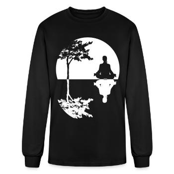 Meditation Tree Meditating Yoga - Men's Long Sleeve T-Shirt - black - Front