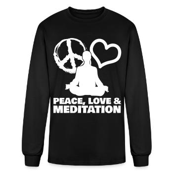 Meditation Peace Meditating Yoga - Men's Long Sleeve T-Shirt - black - Front