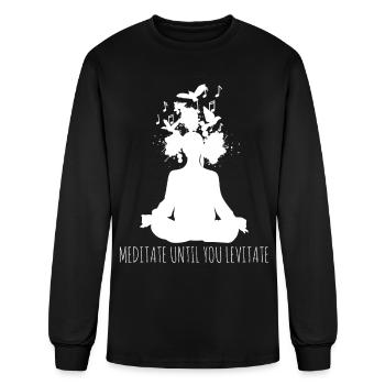 Meditation Levitation Meditating Yoga - Men's Long Sleeve T-Shirt - black - Front