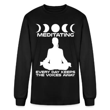 Meditation Qigong Meditating Yoga - Men's Long Sleeve T-Shirt - black - Front