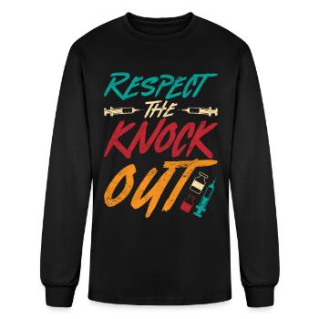 Anesthesiologist Respect The Knock Out - Men's Long Sleeve T-Shirt - black - Front