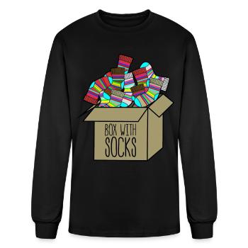 Winter Socks Sock Wool Socks in a Box - Men's Long Sleeve T-Shirt - black - Front