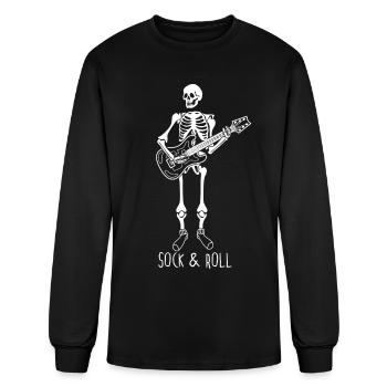Winter Socks Guitar Skeleton Wool Socks - Men's Long Sleeve T-Shirt - black - Front