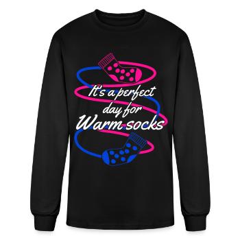 Warm Winter Socks Sock Wool Socks - Men's Long Sleeve T-Shirt - black - Front