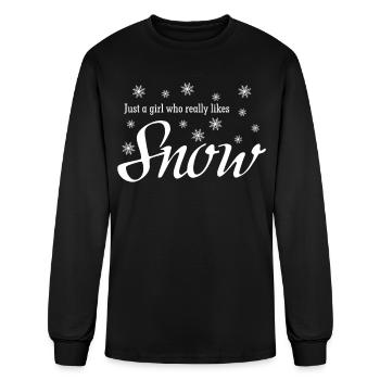 Snow Winter Snowflake Snowflakes - Men's Long Sleeve T-Shirt - black - Front