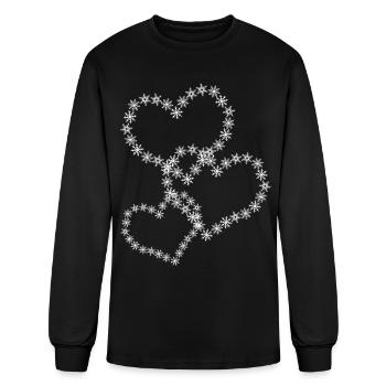 Snow Hearts Snowflake Snowflakes - Men's Long Sleeve T-Shirt - black - Front
