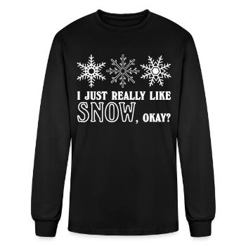 Snow Snowflake Snowflakes - Men's Long Sleeve T-Shirt - black - Front