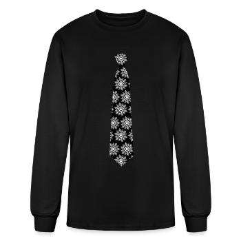 Snowflake Tie with Snowflakes - Men's Long Sleeve T-Shirt - black - Front