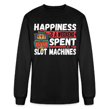 Happiness Is A Weekend Spent At The Slot Machines - Men's Long Sleeve T-Shirt - black - Front