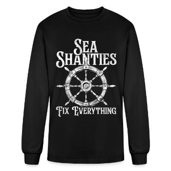 Sea Shanties Fix Everything - Men's Long Sleeve T-Shirt - black - Front