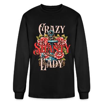 Sailors Sea Shanty Crazy Shanty Lady - Men's Long Sleeve T-Shirt - black - Front