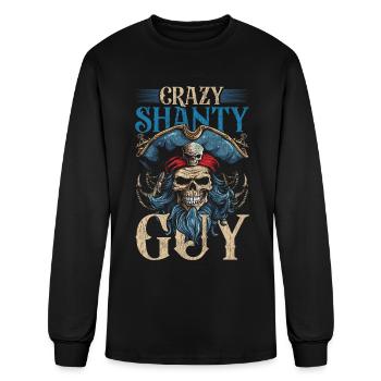 Sailors Sea Shanty Crazy Shanty Guy - Men's Long Sleeve T-Shirt - black - Front