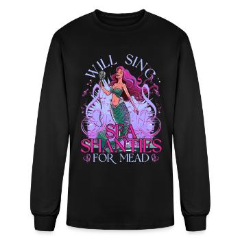 Will Sing Sea Shanties For Mead Sea Shanty - Men's Long Sleeve T-Shirt - black - Front