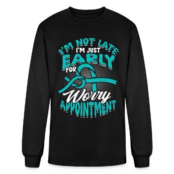 Anxiety Disorder Early For Worry Appointment - Men's Long Sleeve T-Shirt - black - Front
