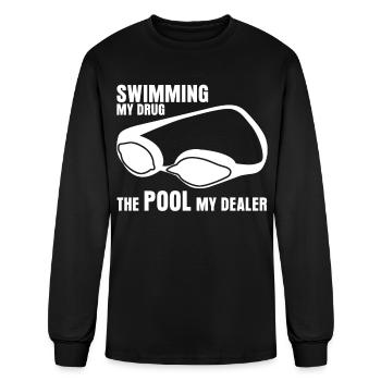 Swimmer Swimming Pool Trainer - Men's Long Sleeve T-Shirt - black - Front