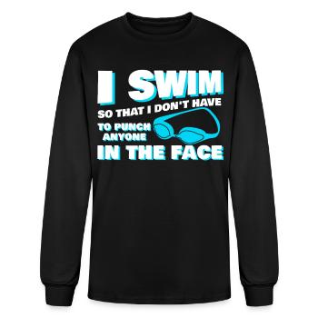 Swimming Trainer Swimmer Pool - Men's Long Sleeve T-Shirt - black - Front