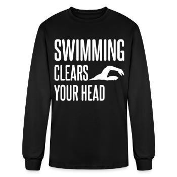 Swimming Pool Trainer Swimmer - Men's Long Sleeve T-Shirt - black - Front
