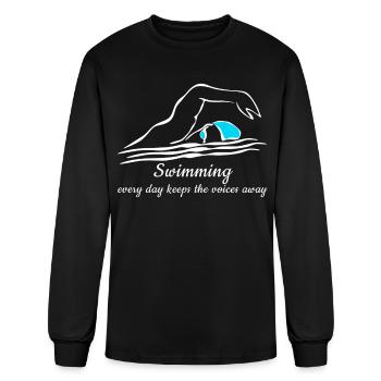 Swimming Pool Swimmer Triathlon - Men's Long Sleeve T-Shirt - black - Front
