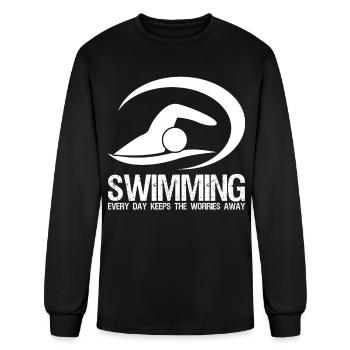 Swimming Pool Triathlon Swimmer - Men's Long Sleeve T-Shirt - black - Front