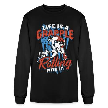 Sambo Life Is A Grapple I'm Just Rolling With It - Men's Long Sleeve T-Shirt - black - Front