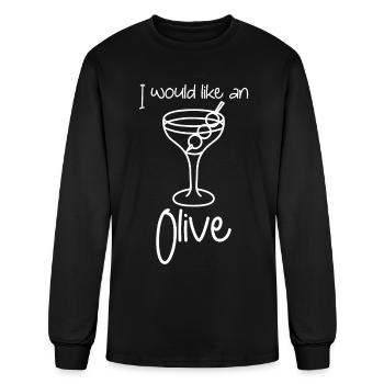 Martini with Olives - Men's Long Sleeve T-Shirt - black - Front