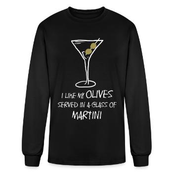 Martini Glass - Men's Long Sleeve T-Shirt - black - Front