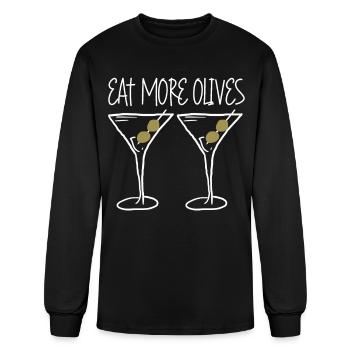 Olives with Martini - Men's Long Sleeve T-Shirt - black - Front