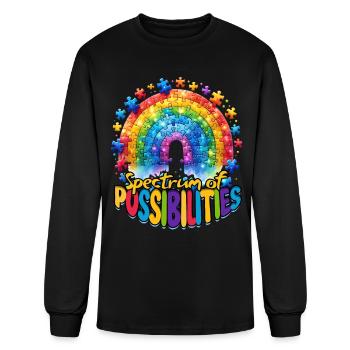 Autistic Autist Autism Spectrum of Possibilities - Men's Long Sleeve T-Shirt - black - Front