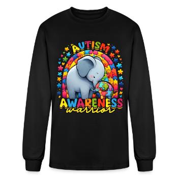 Autistic Autist Autism Awareness Warrior - Men's Long Sleeve T-Shirt - black - Front
