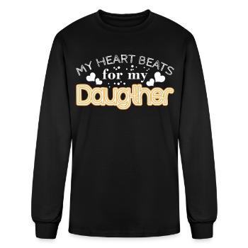 Father Dad Daughter Daughters - Men's Long Sleeve T-Shirt - black - Front
