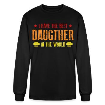 Dad Daughter Daughters Father - Men's Long Sleeve T-Shirt - black - Front
