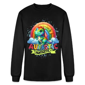 Autist Autism Autistic and fantastic - Men's Long Sleeve T-Shirt - black - Front