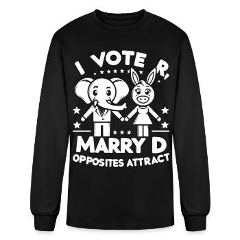 I Vote R, Marry D, Opposites Attract - Men's Long Sleeve T-Shirt - black - Front