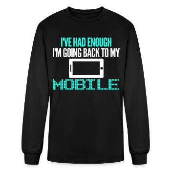 Cellphone Mobile Phone Smartphone - Men's Long Sleeve T-Shirt - black - Front