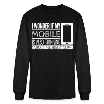 Smartphone Mobile Phone Cellphone - Men's Long Sleeve T-Shirt - black - Front